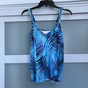 SWIM SOULTIONS Junior Leaf Princess Tankini swimsuit top sz 8 NEW